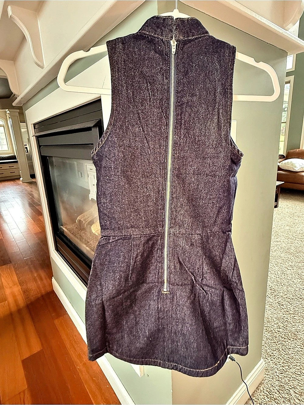 Amanda Uprichard Marshall Denim Mini Dress XS NWT Dark Wash - Picture 3 of 6